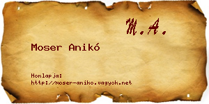 Moser Anikó névjegykártya